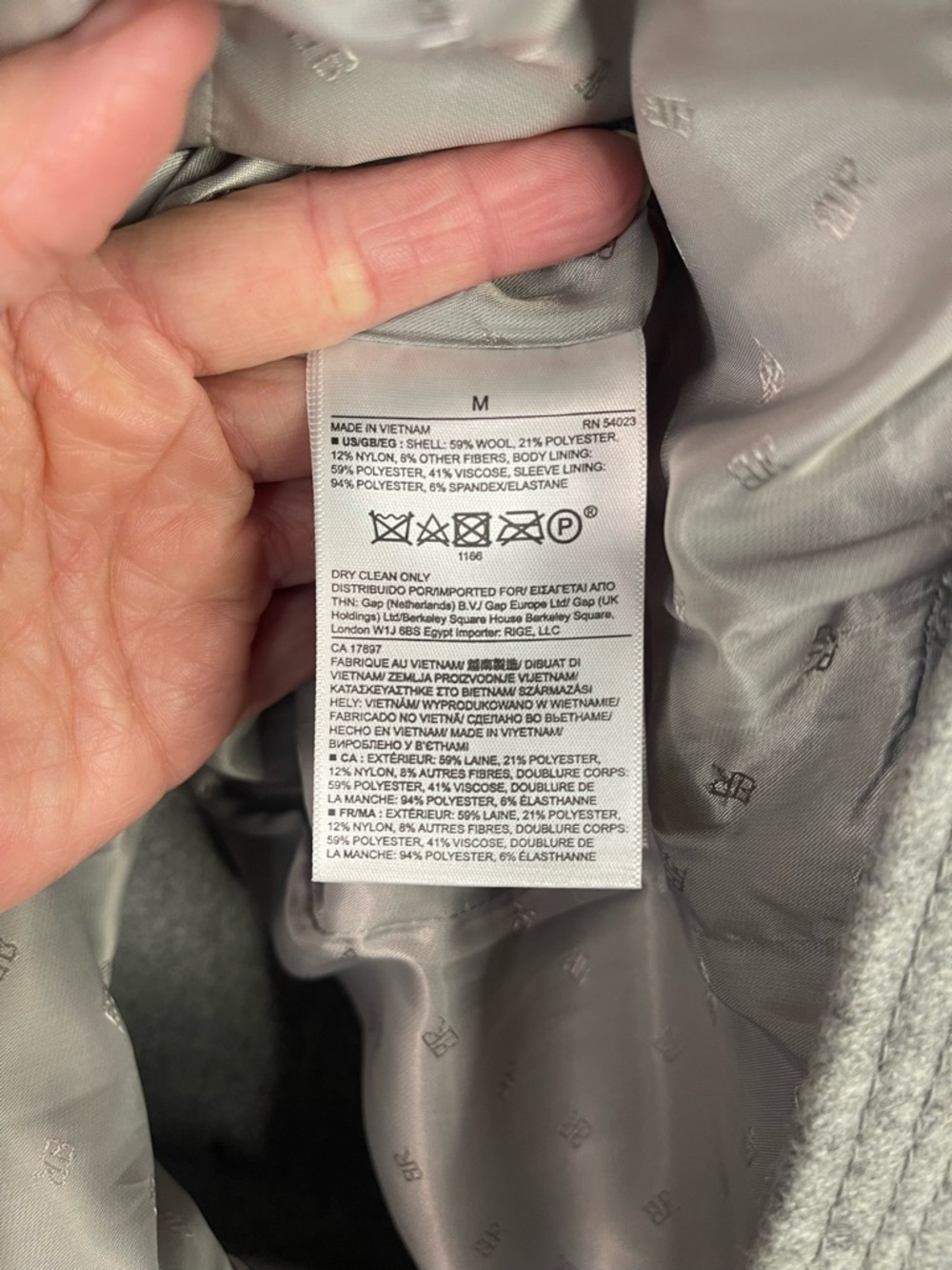 Banana Republic Light Gray Double-Breasted Pea Coat - Picture 11 of 12